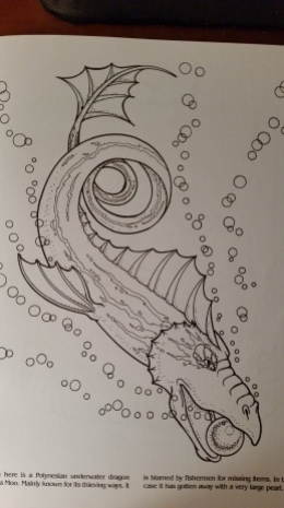 dragon drawing Polynesian underwater dragon called a Moo