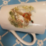 cup with pheasant decal