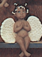 Clay Magic 1172 1173 1174 girl & boy angel shelf sitters (AfAm)