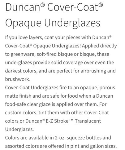 Duncan Concepts Underglaze Color Chart